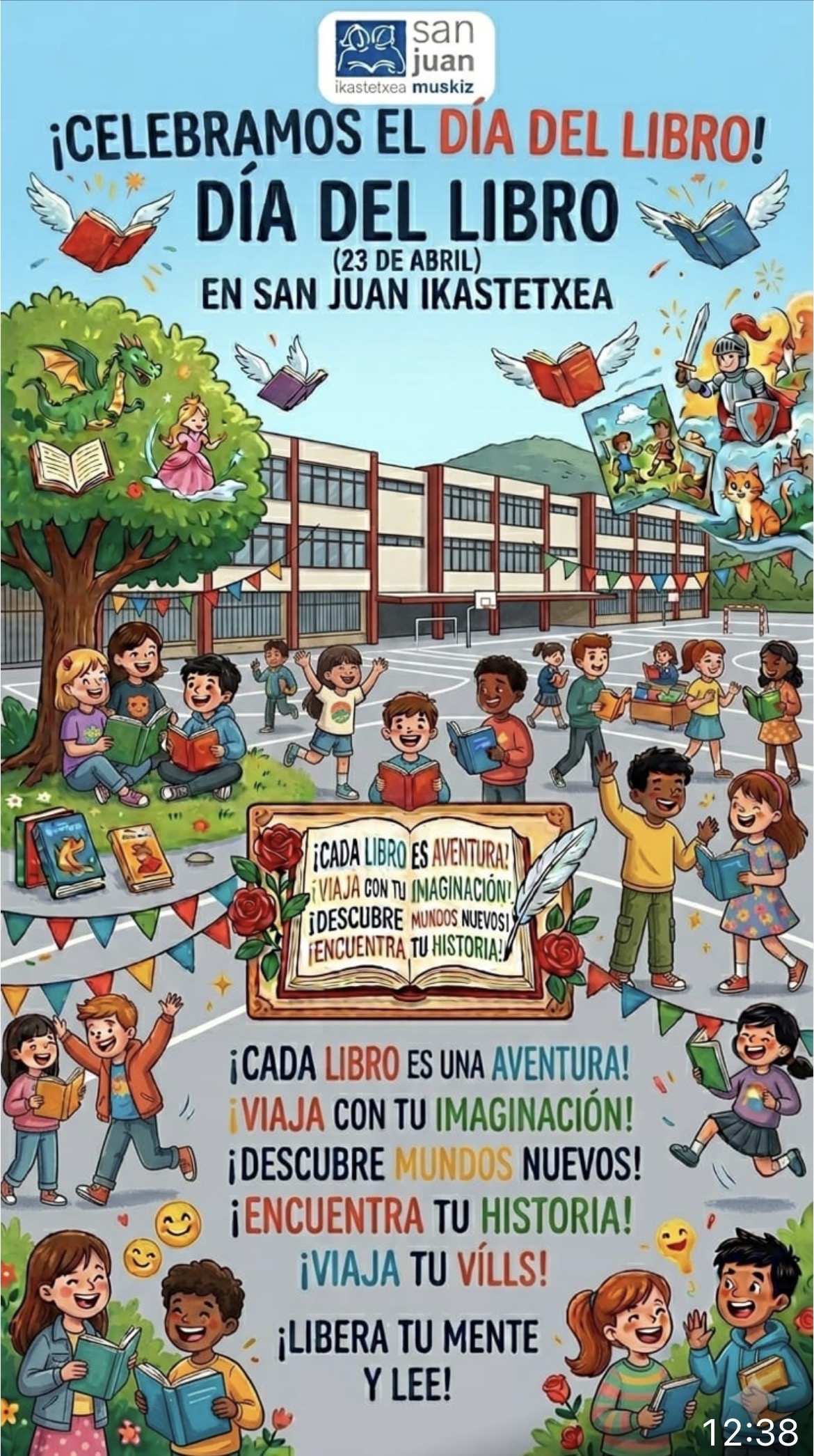 Día del Libro en San Juan Ikastetxea: una jornada para soñar, leer y compartir historias
